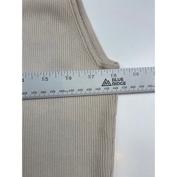 Ruby Rd. Ribbed Tank Top Women Plus 3X Beige Sleeveless Beaded Heavyweight - Picture 4 of 8